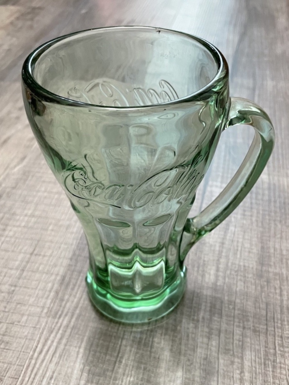 Vintage Coca-Cola Heavy Green Glass With Handle Coke Float Mug Cup Libby